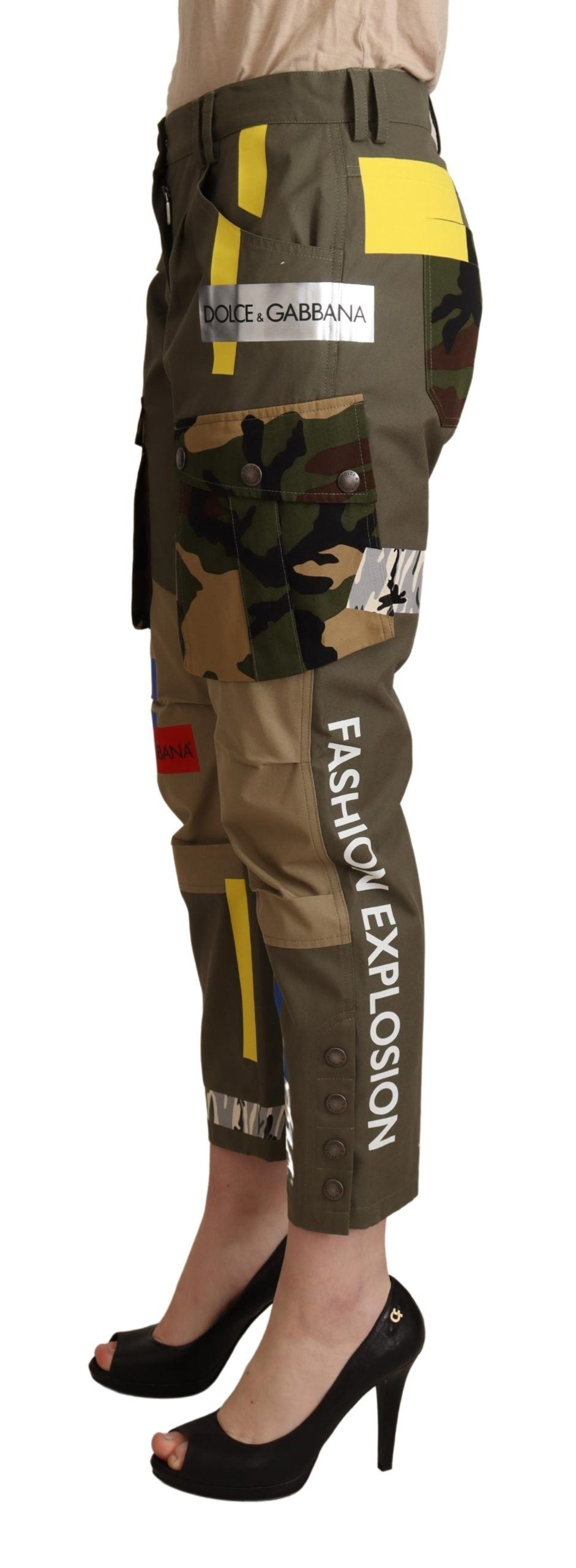 Dolce & Gabbana Green Military Cargo Trouser Cotton Pants Dolce & Gabbana