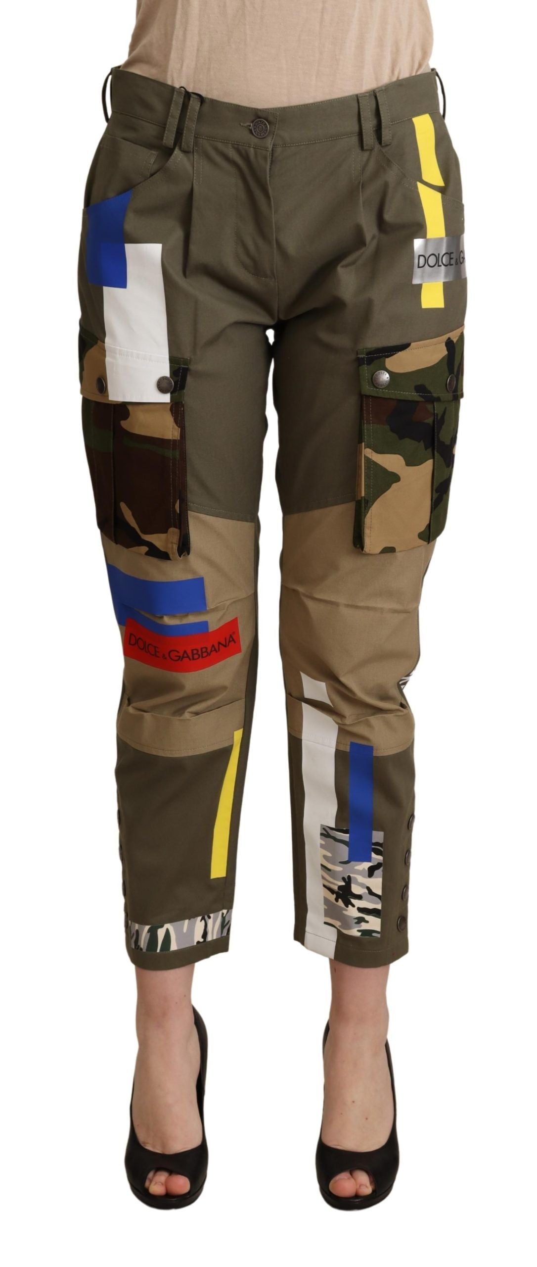Dolce & Gabbana Green Military Cargo Trouser Cotton Pants Dolce & Gabbana