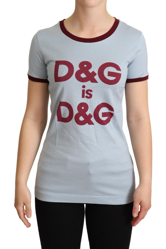 Dolce & Gabbana Blue Crewneck D&G Top T-shirt Dolce & Gabbana