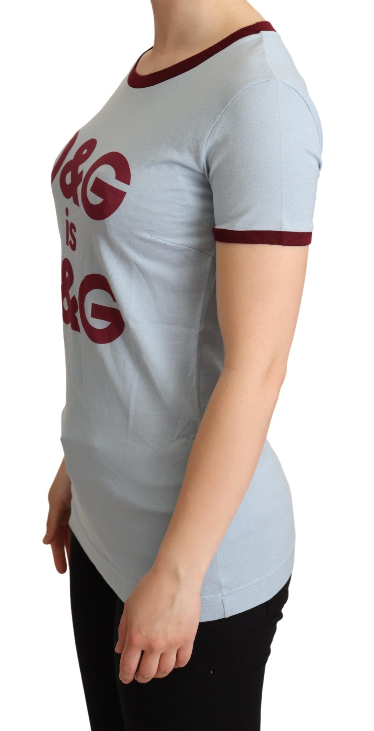 Dolce & Gabbana Blue Crewneck D&G Top T-shirt Dolce & Gabbana