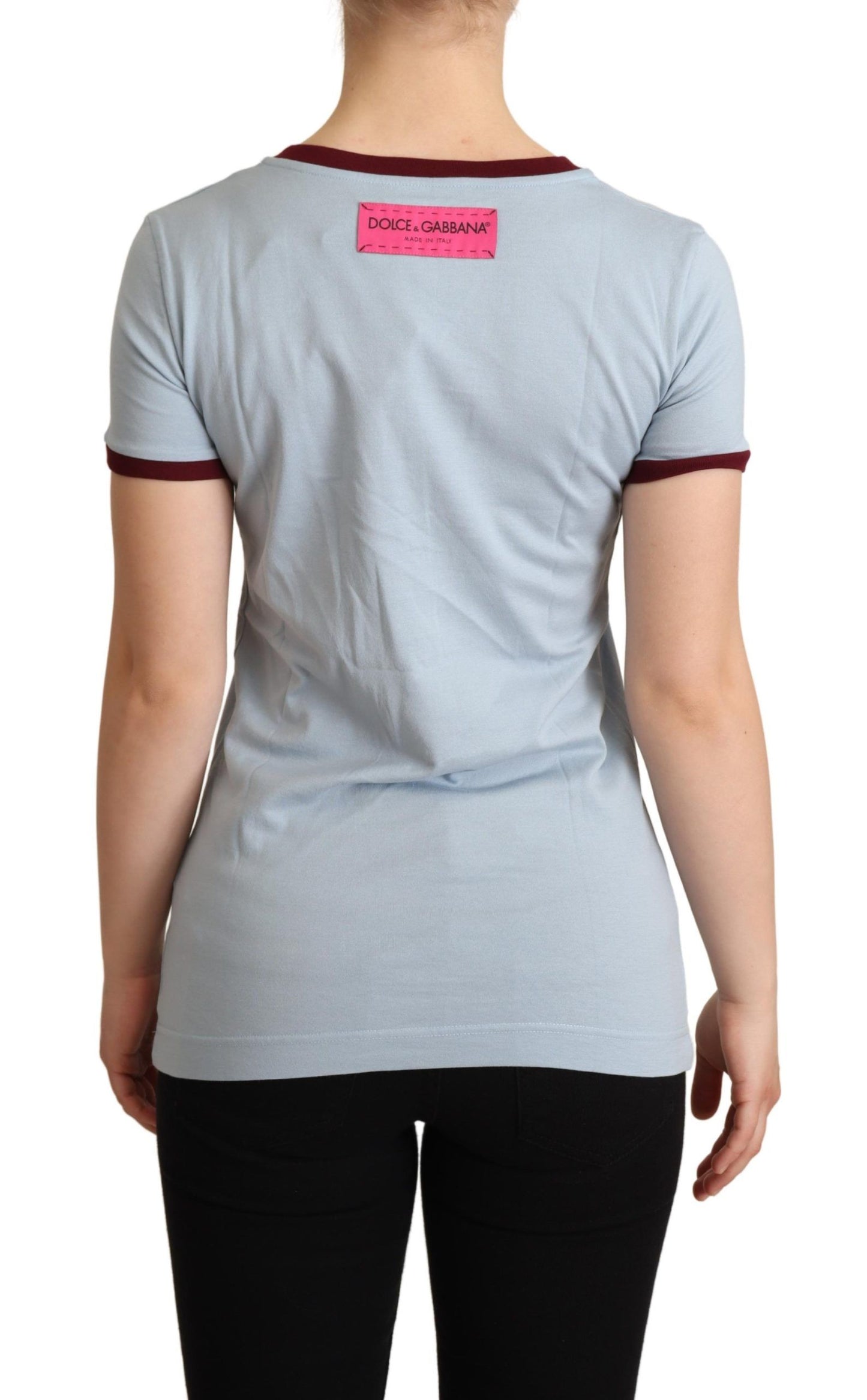 Dolce & Gabbana Blue Crewneck D&G Top T-shirt Dolce & Gabbana