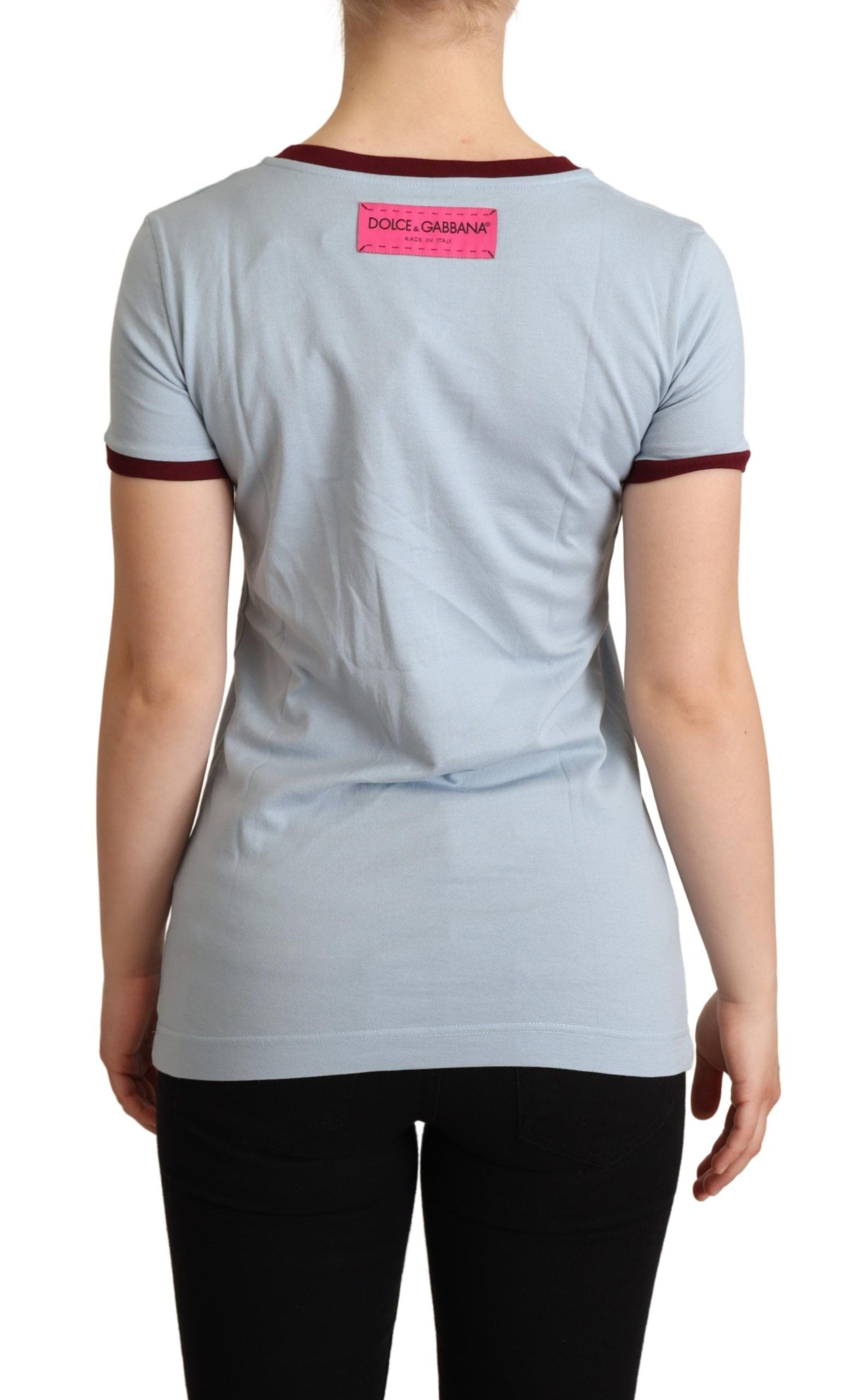 Dolce & Gabbana Blue Crewneck D&G Top T-shirt Dolce & Gabbana