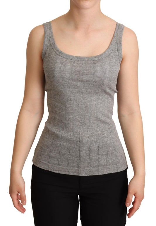 Dolce & Gabbana Gray Cotton Modal Canotta Tank Top T-shirt Dolce & Gabbana