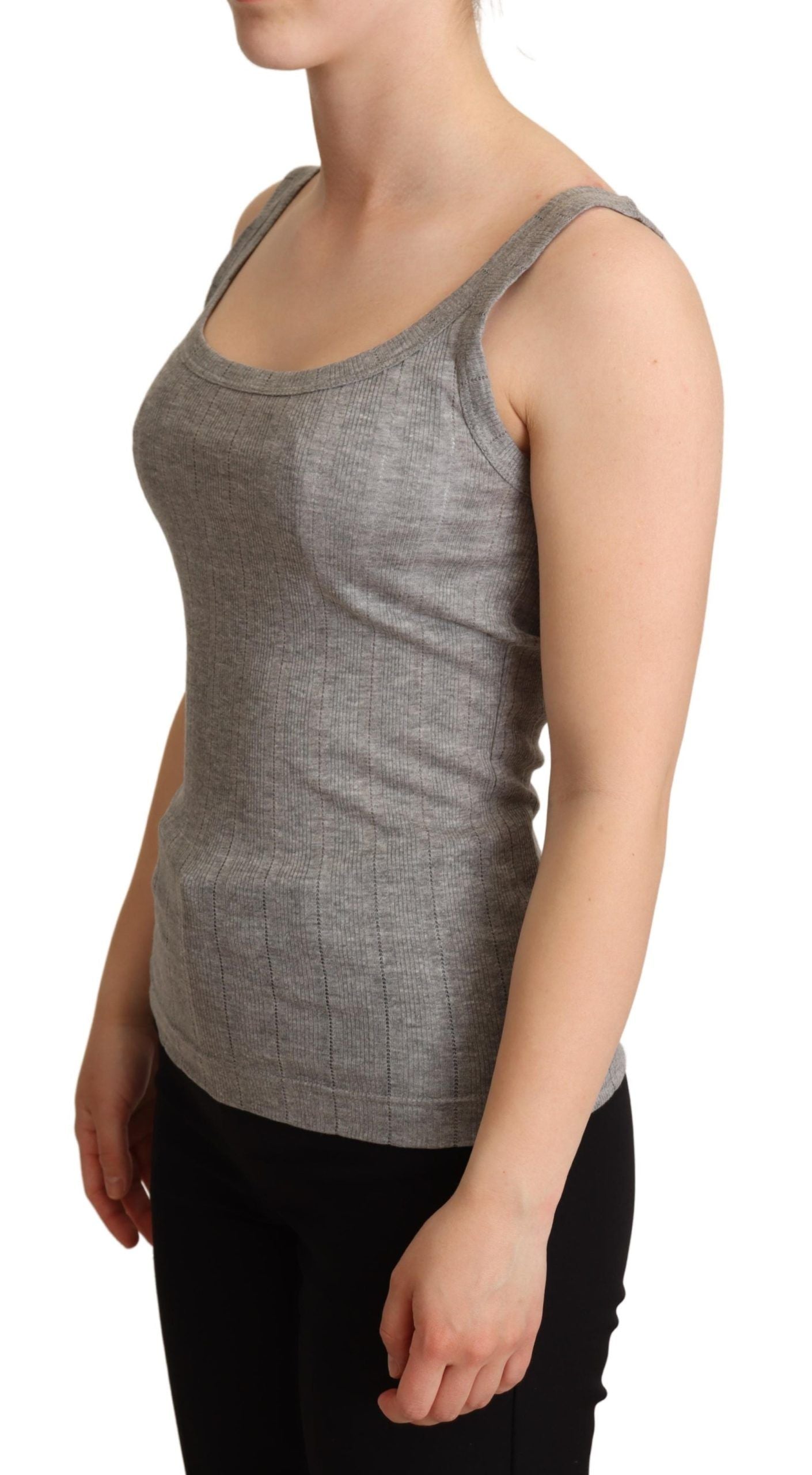 Dolce & Gabbana Gray Cotton Modal Canotta Tank Top T-shirt Dolce & Gabbana