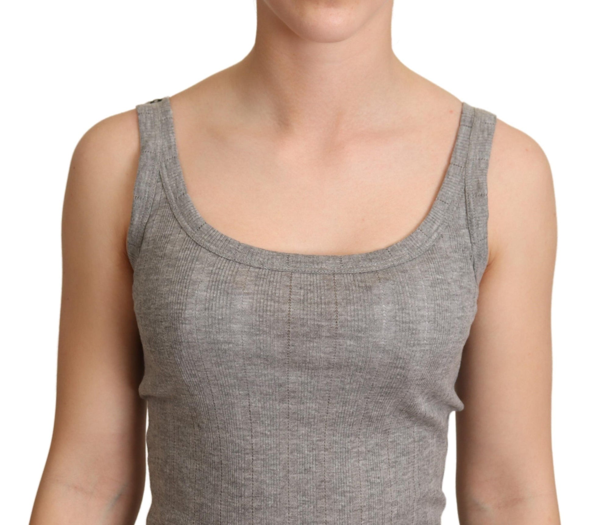 Dolce & Gabbana Gray Cotton Modal Canotta Tank Top T-shirt Dolce & Gabbana