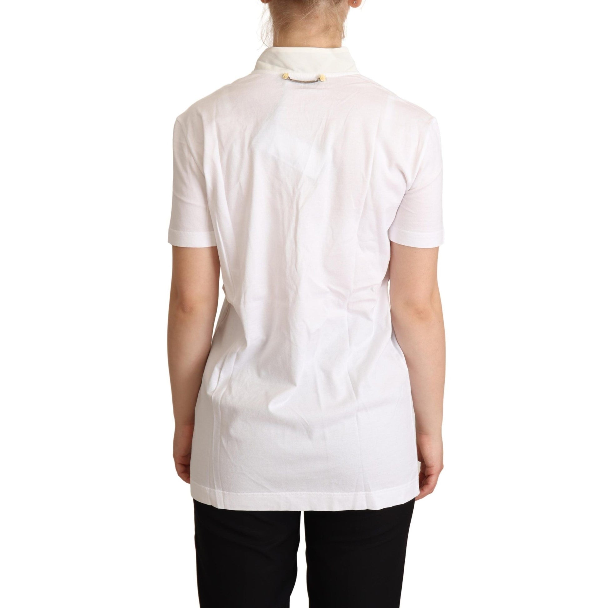 Dolce & Gabbana White Cotton Silk I'm In Love Top T-shirt Dolce & Gabbana