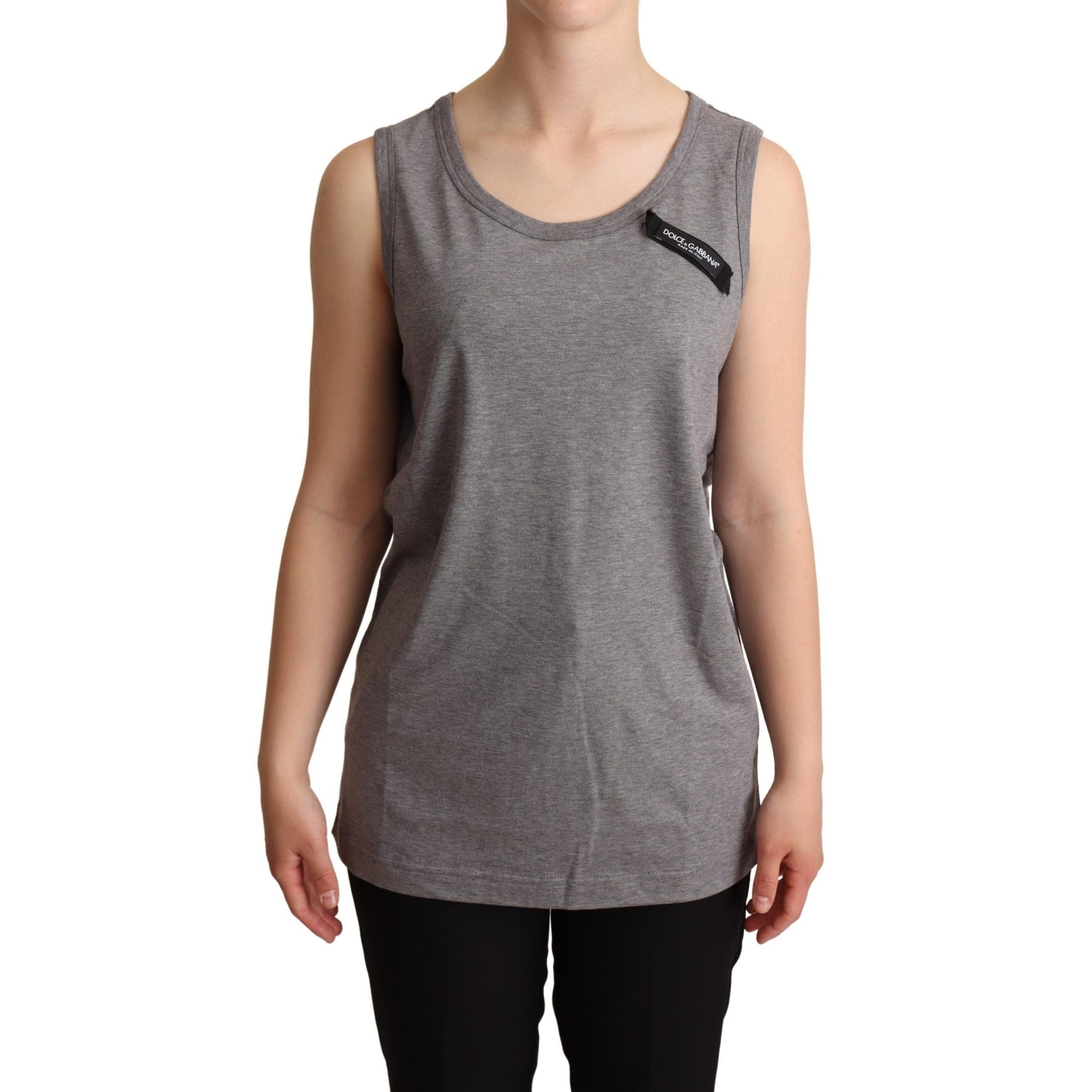 Dolce & Gabbana Gray Sleeveless Round Neck Tank Top T-shirt Dolce & Gabbana