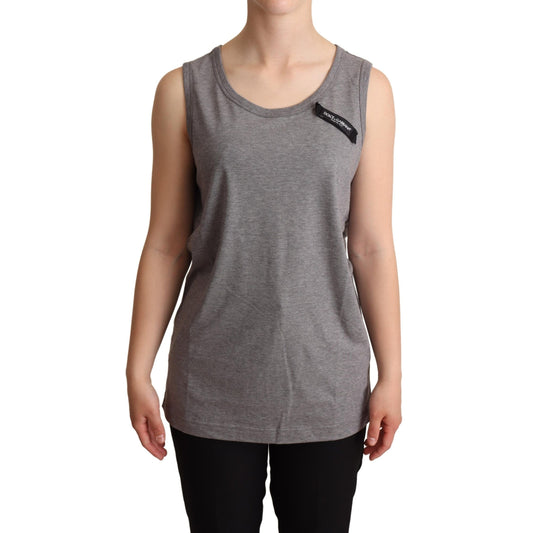 Dolce & Gabbana Gray Sleeveless Round Neck Tank Top T-shirt Dolce & Gabbana
