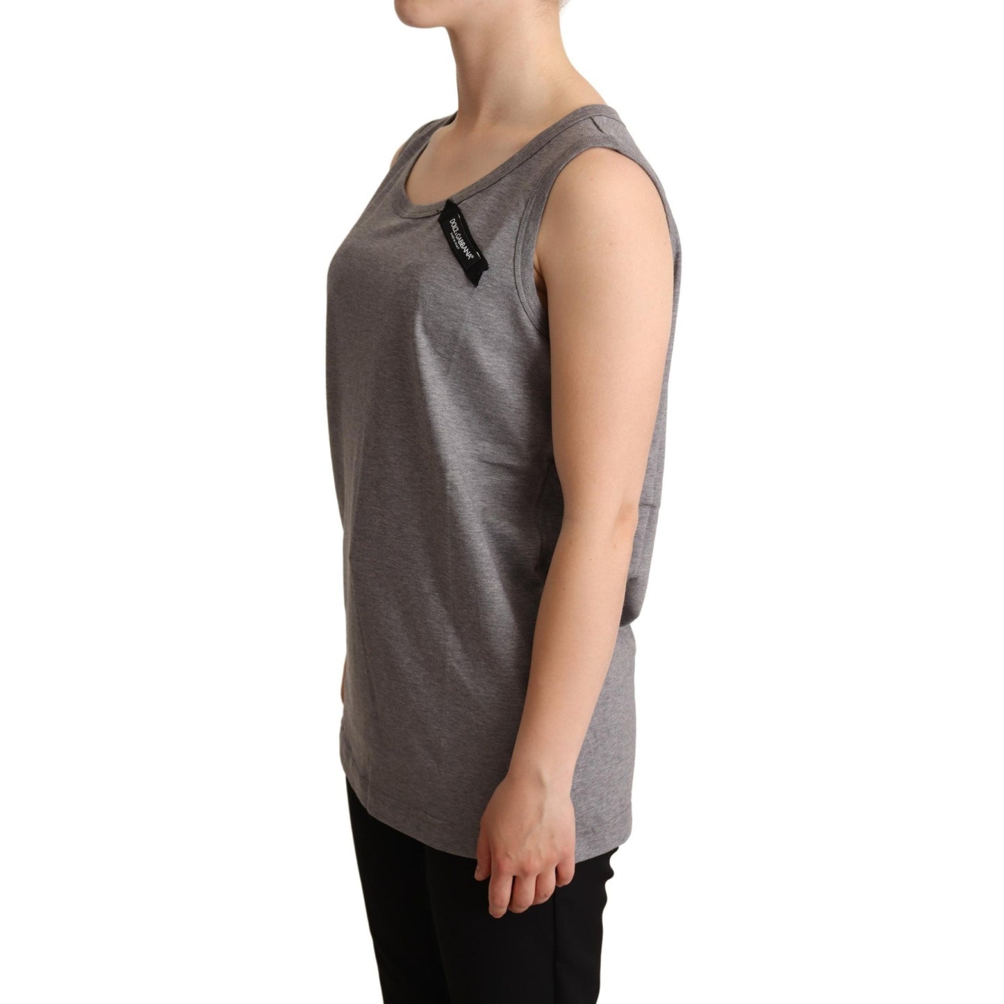 Dolce & Gabbana Gray Sleeveless Round Neck Tank Top T-shirt Dolce & Gabbana