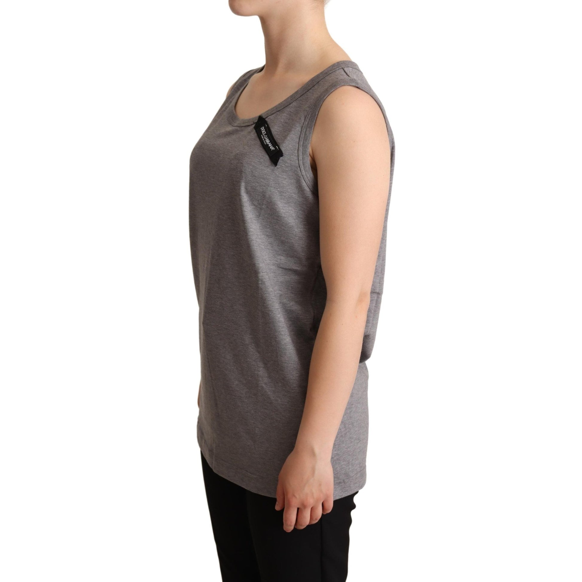 Dolce & Gabbana Gray Sleeveless Round Neck Tank Top T-shirt Dolce & Gabbana