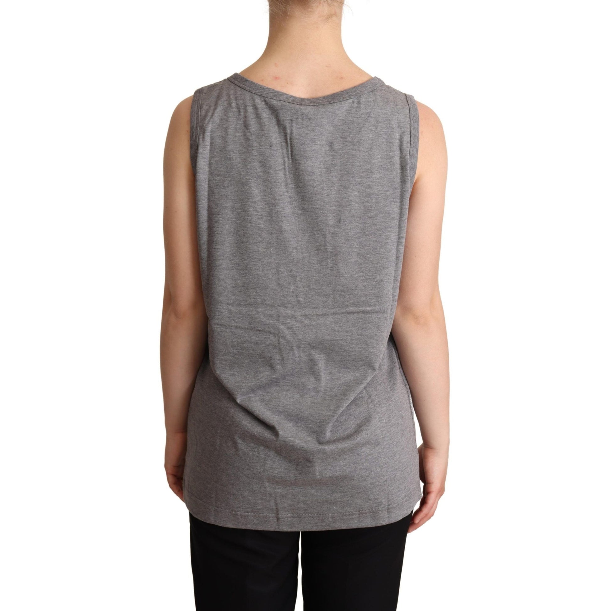 Dolce & Gabbana Gray Sleeveless Round Neck Tank Top T-shirt Dolce & Gabbana