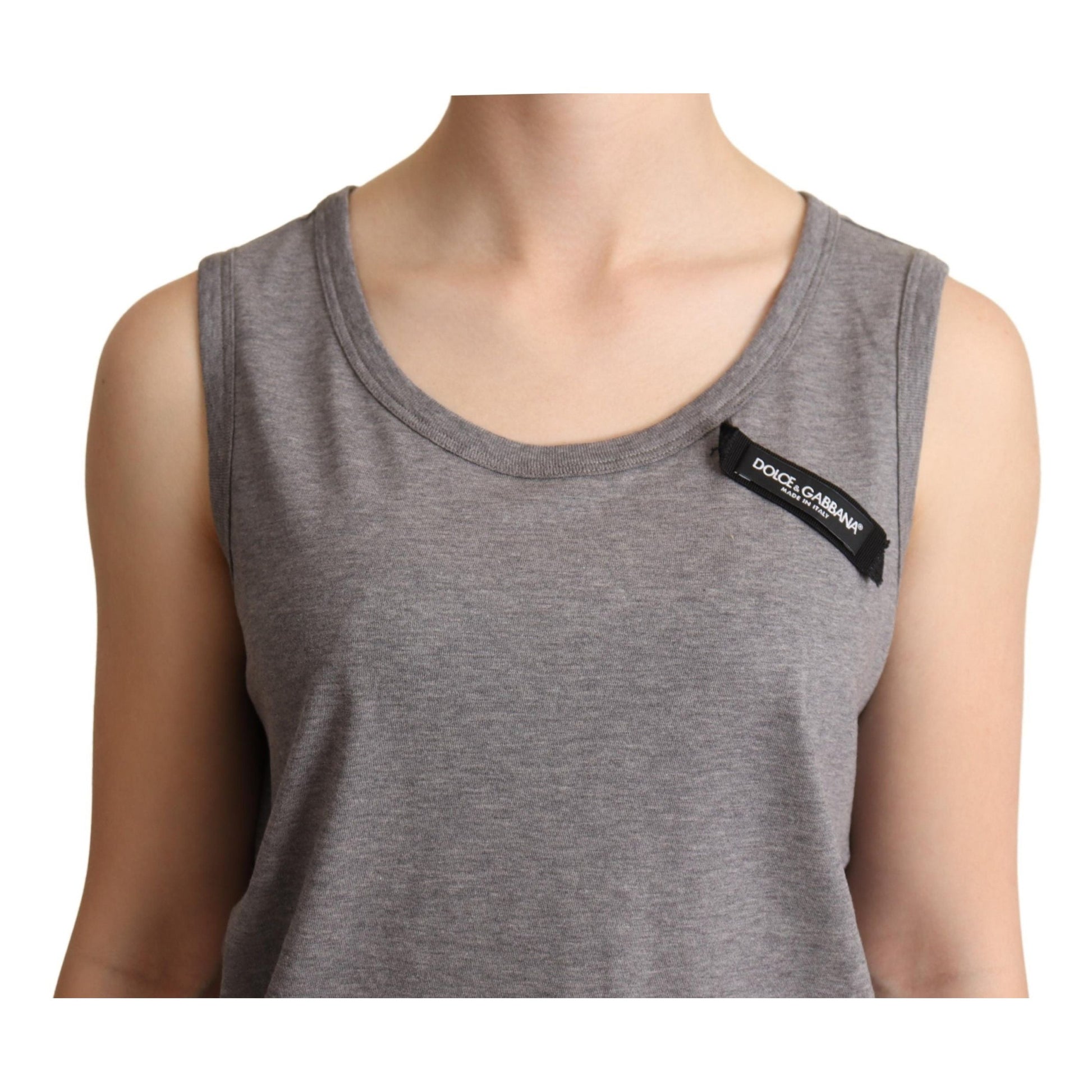 Dolce & Gabbana Gray Sleeveless Round Neck Tank Top T-shirt Dolce & Gabbana
