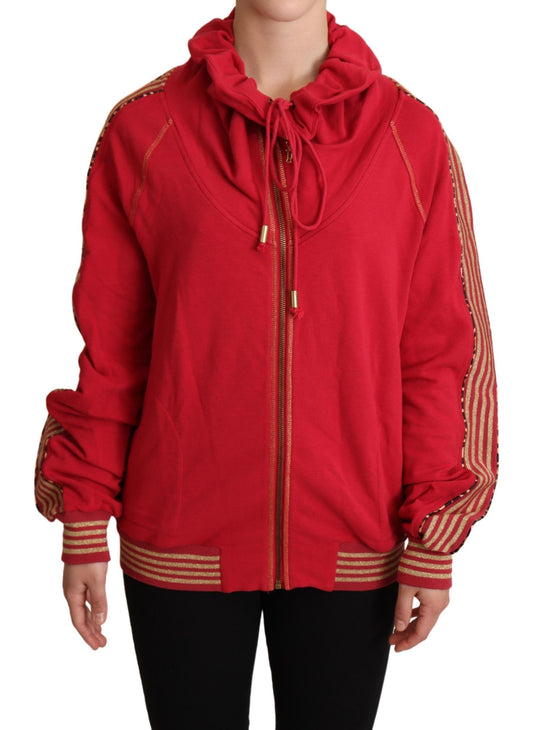 John Galliano Red Full Zip Jacket Sweatshirt Hooded Sweater John Galliano