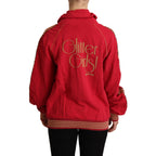 John Galliano Red Full Zip Jacket Sweatshirt Hooded Sweater