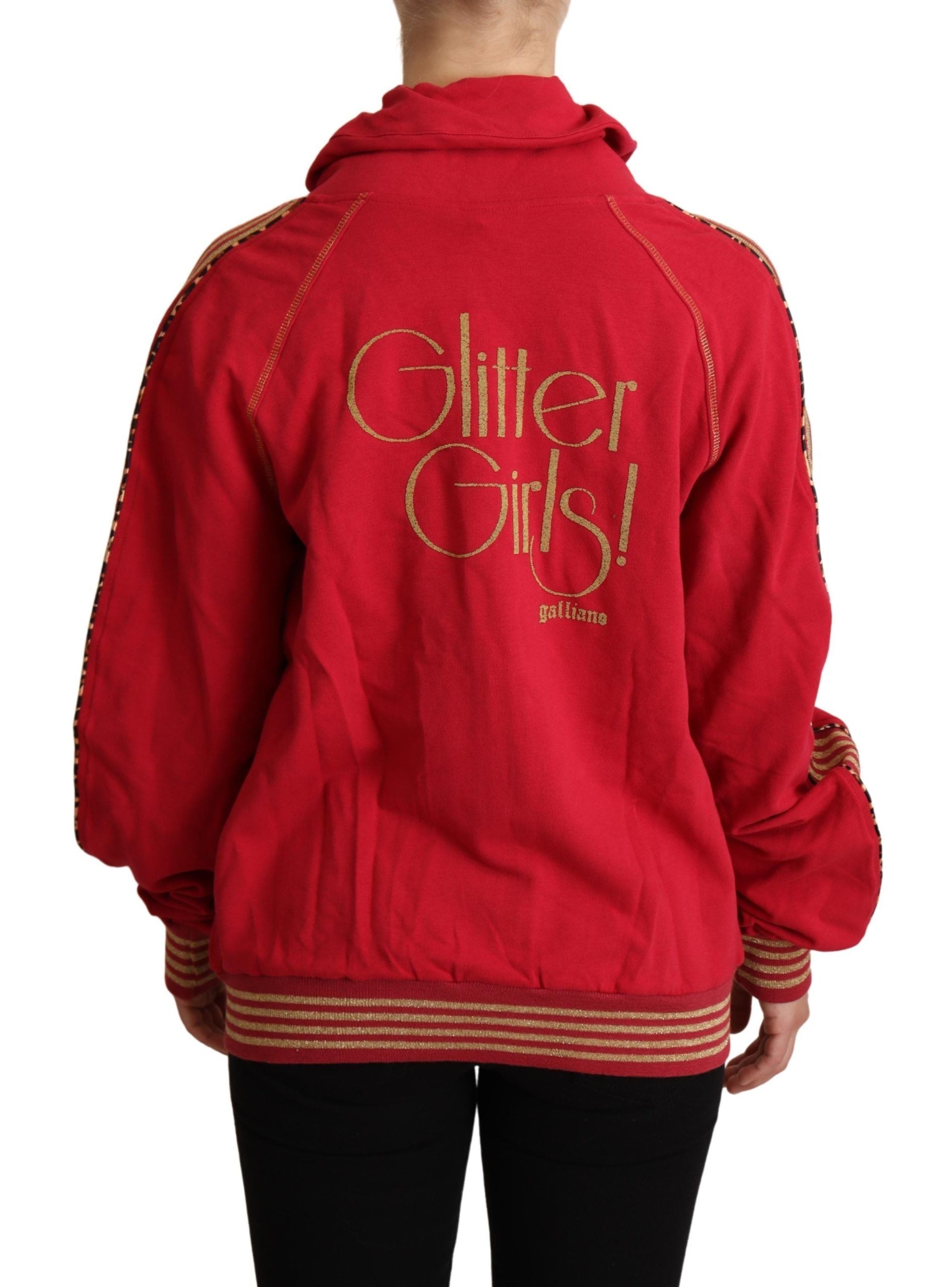 John Galliano Red Full Zip Jacket Sweatshirt Hooded Sweater John Galliano