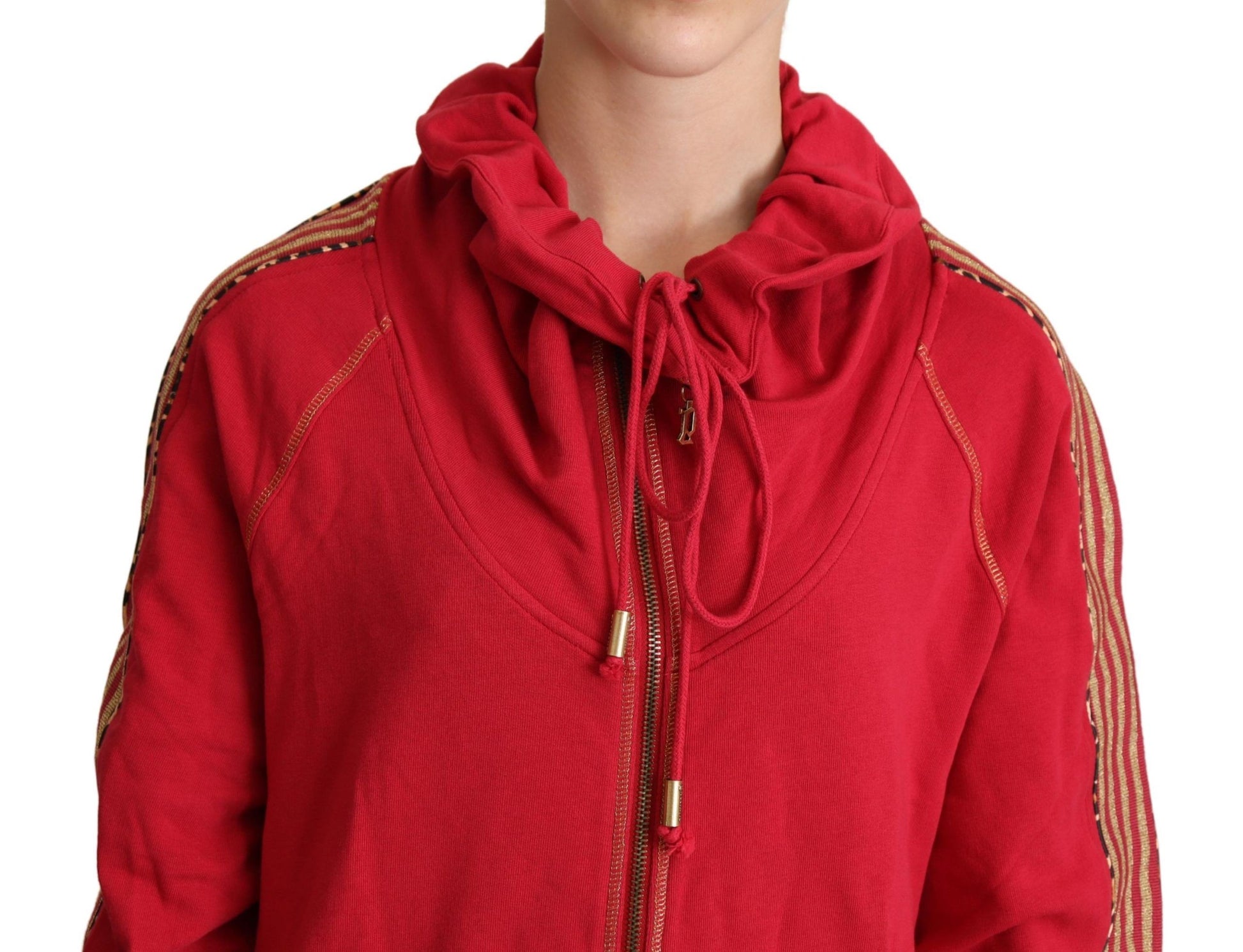 John Galliano Red Full Zip Jacket Sweatshirt Hooded Sweater John Galliano