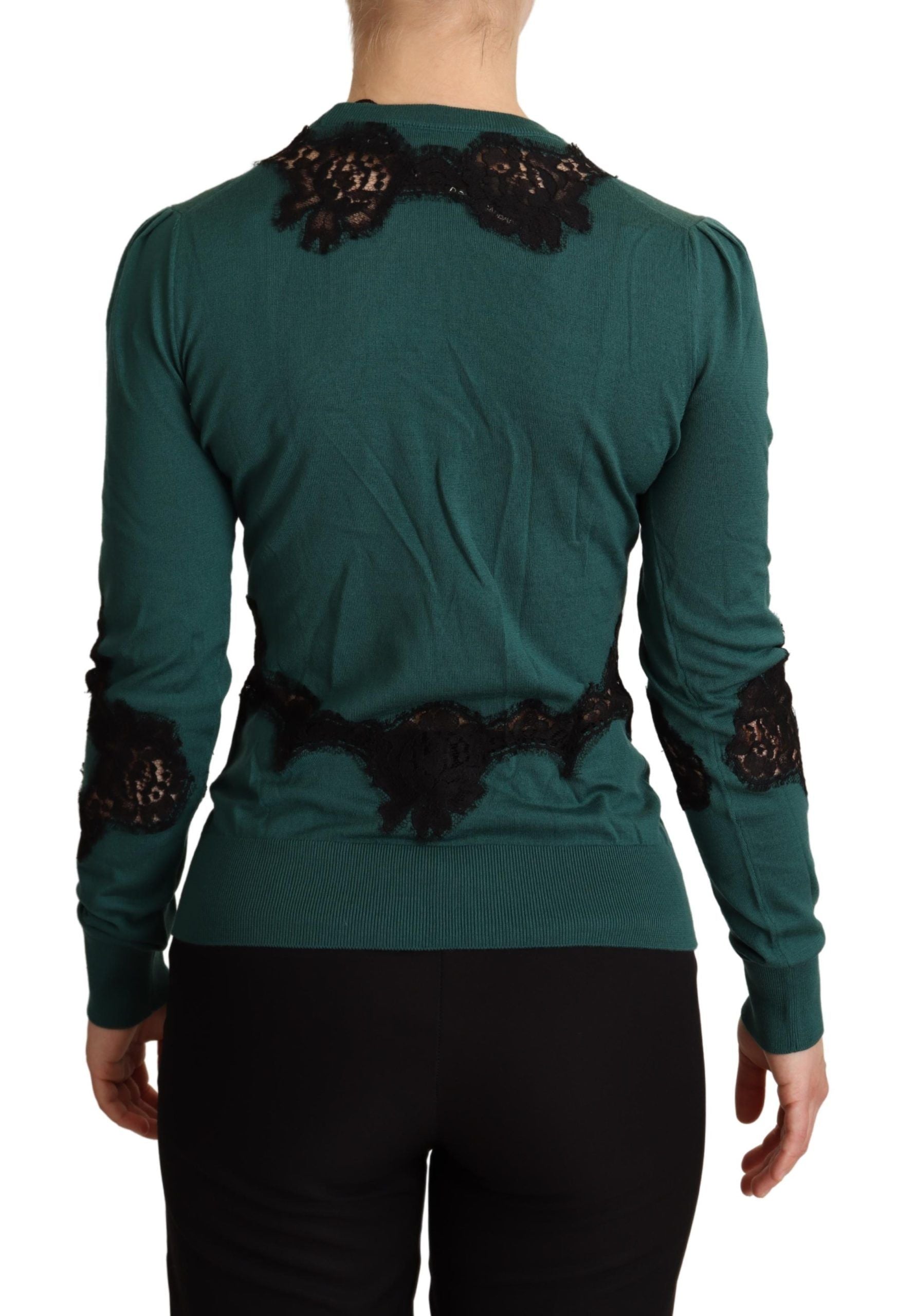 Dolce & Gabbana Green Wool Crewneck Sweater Dolce & Gabbana