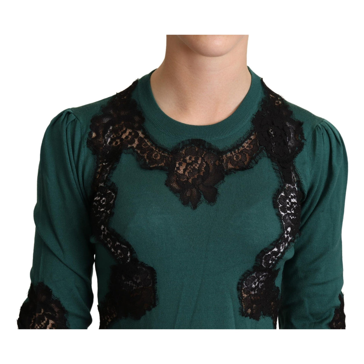 Dolce & Gabbana Green Wool Crewneck Sweater