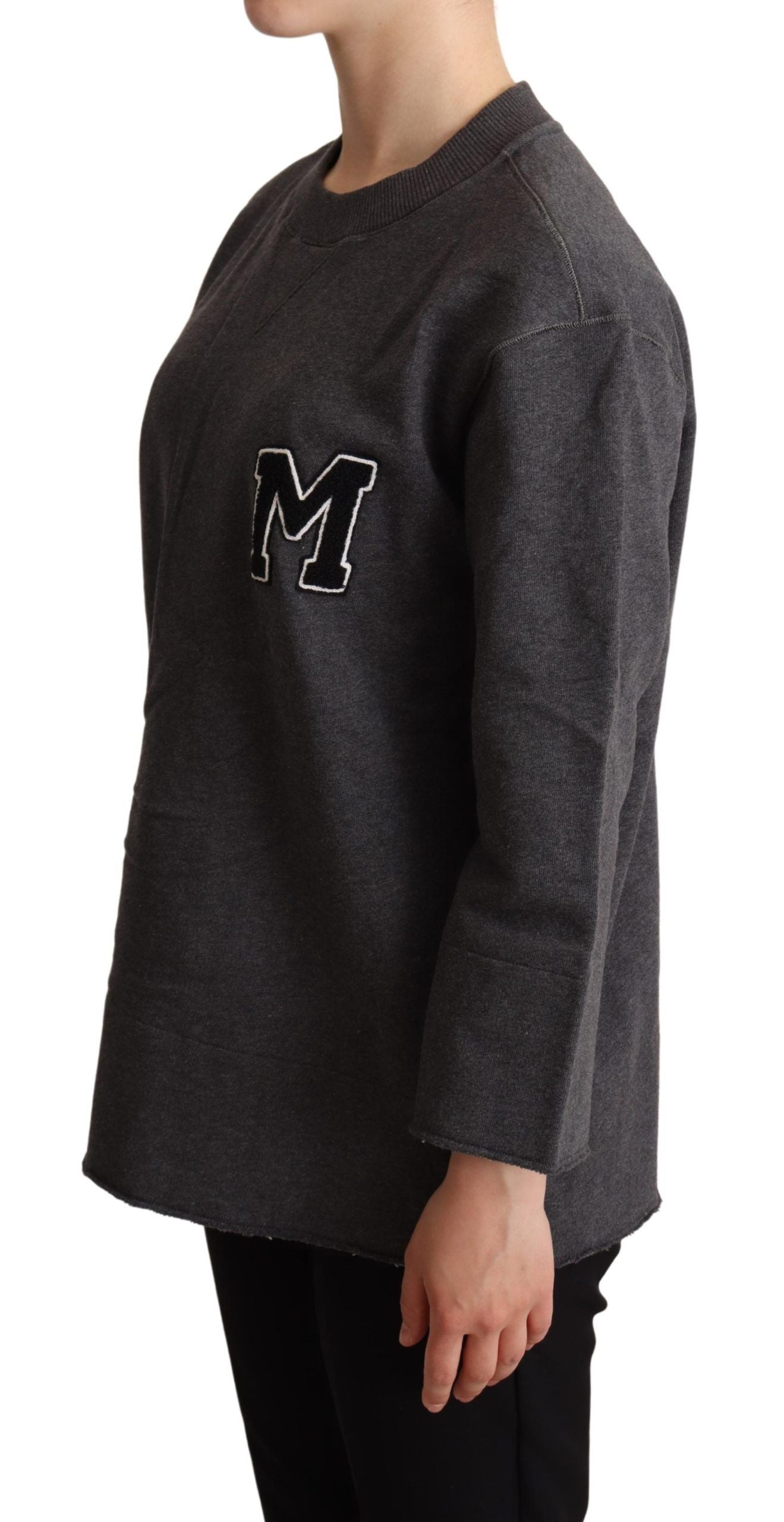 Dolce & Gabbana Gray Embroidered Women Pullover Sweater Dolce & Gabbana