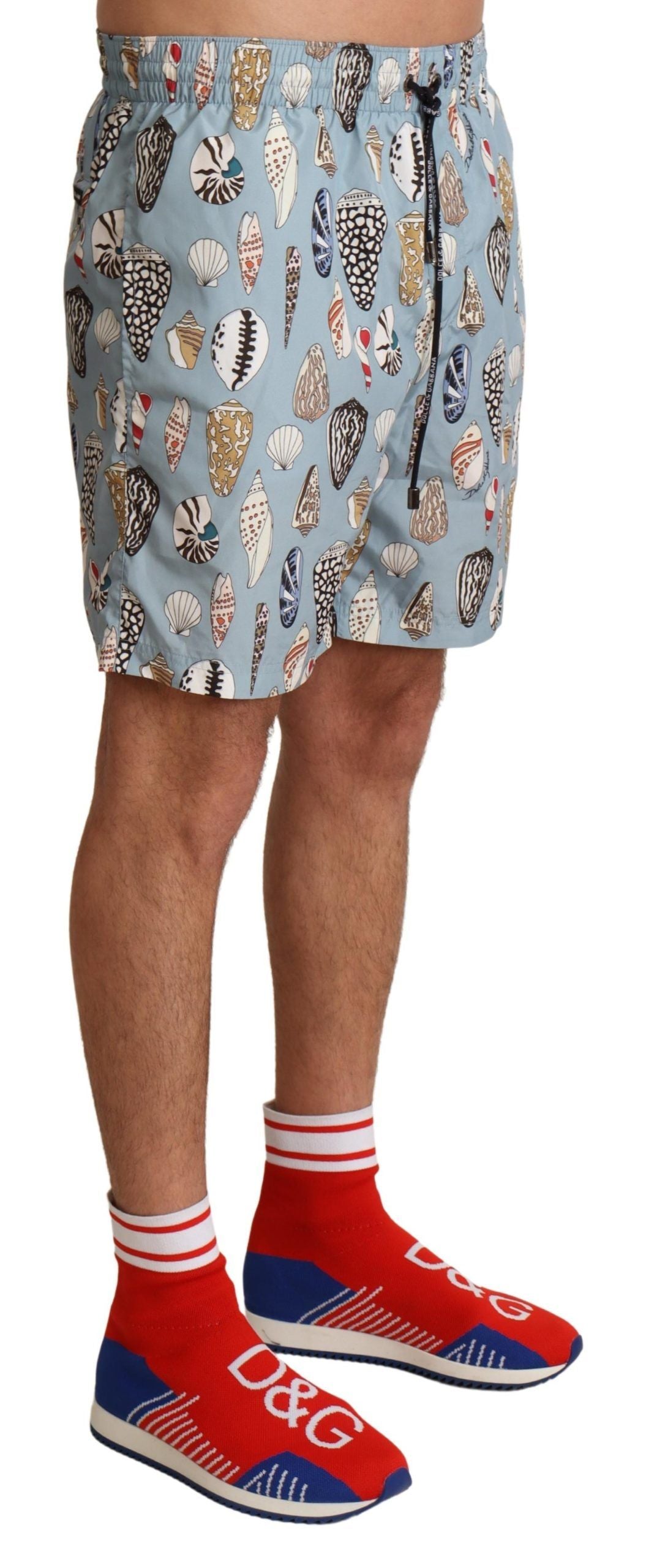 Dolce & Gabbana Blue Seashell Beachwear Swimwear Shorts Dolce & Gabbana