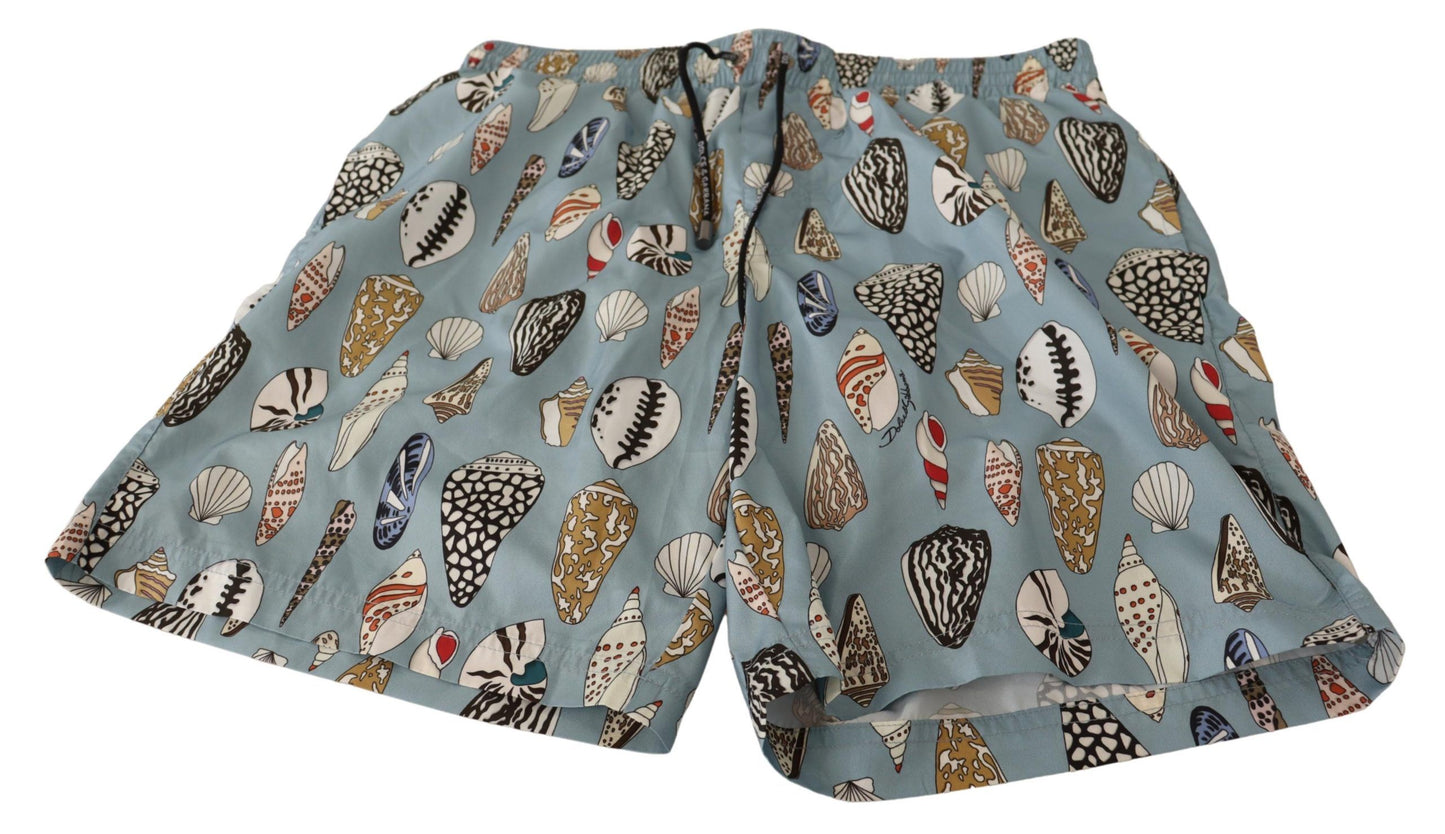 Dolce & Gabbana Blue Seashell Beachwear Swimwear Shorts Dolce & Gabbana