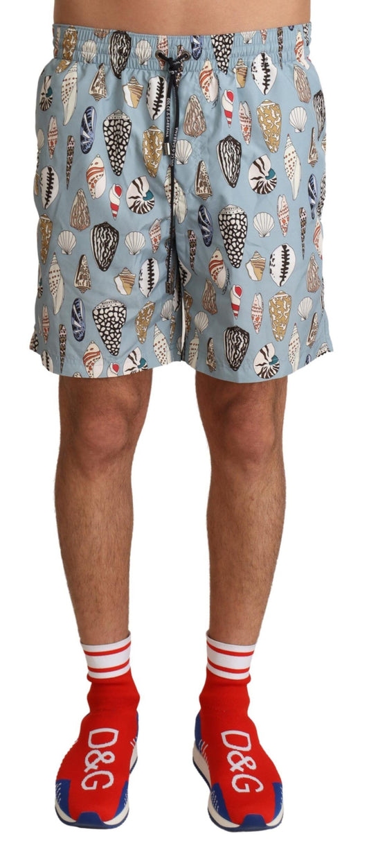 Dolce & Gabbana Blue Seashell Beachwear Swimwear Shorts Dolce & Gabbana