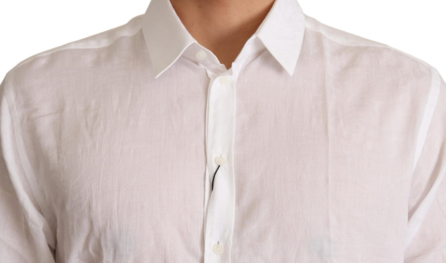 Dolce & Gabbana White Cotton Floral Pattern MARTINI Shirt Dolce & Gabbana