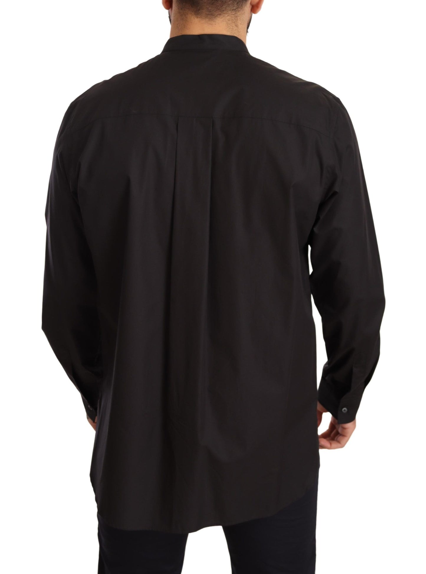 Dolce & Gabbana Black 100% Cotton Formal Dress Top Shirt Dolce & Gabbana