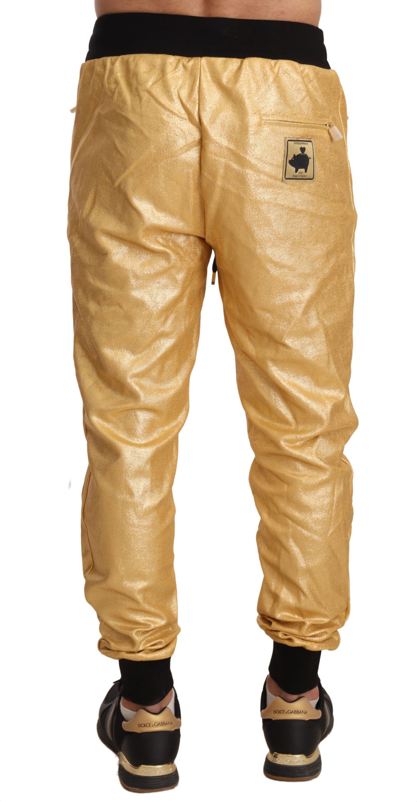 Dolce & Gabbana Gold Pig Of The Year Cotton Trousers Pants Dolce & Gabbana