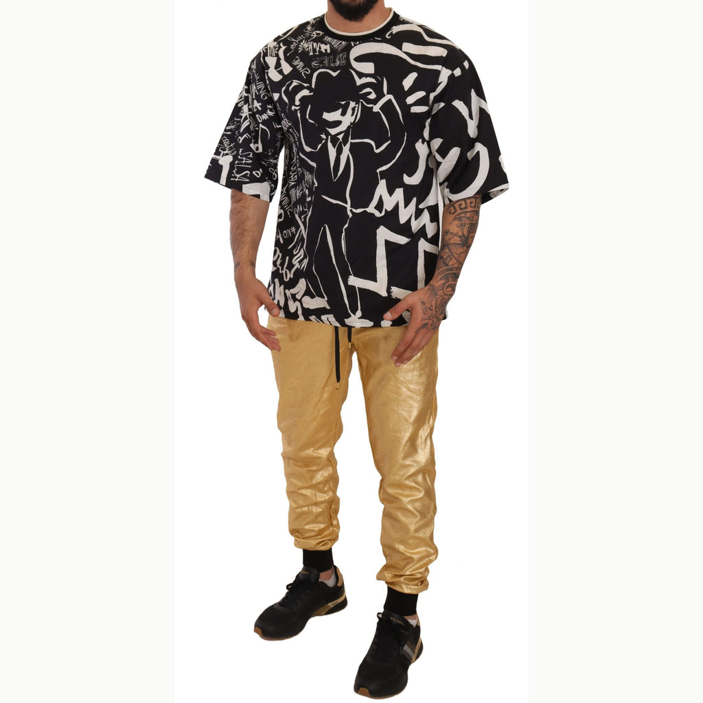 Dolce & Gabbana Gold Pig Of The Year Cotton Trousers Pants