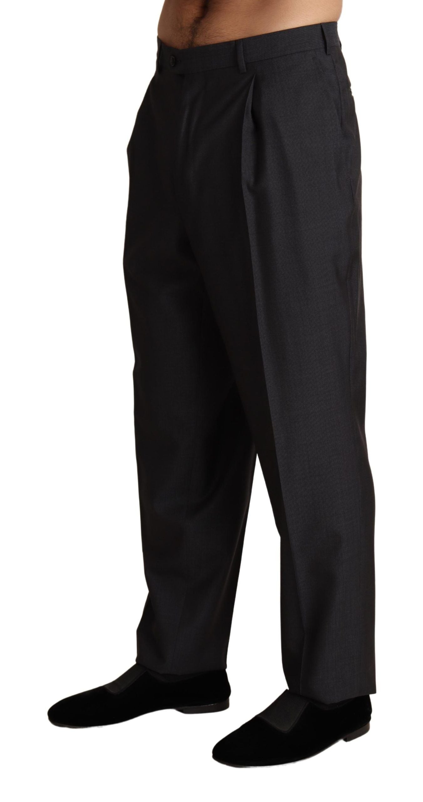 Dolce & Gabbana Gray Wool Blend Formal Trousers Pants Dolce & Gabbana