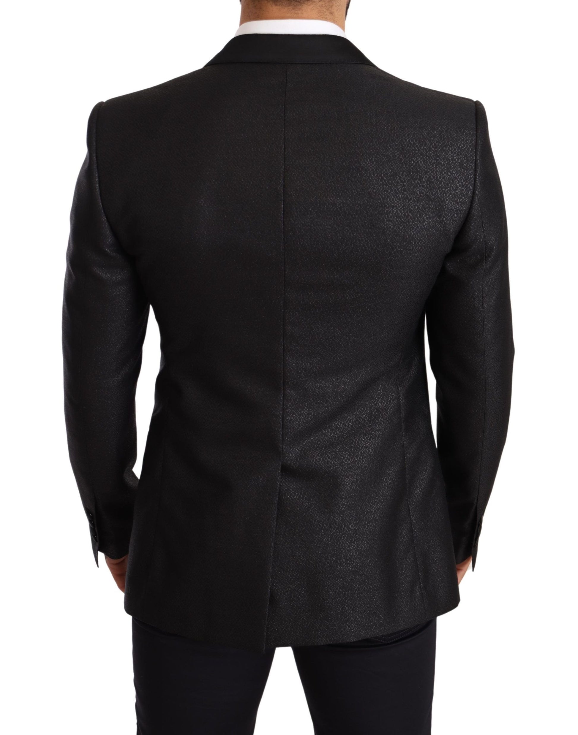Dolce & Gabbana Black Metallic Slim Jacket Tuxedo Blazer Dolce & Gabbana
