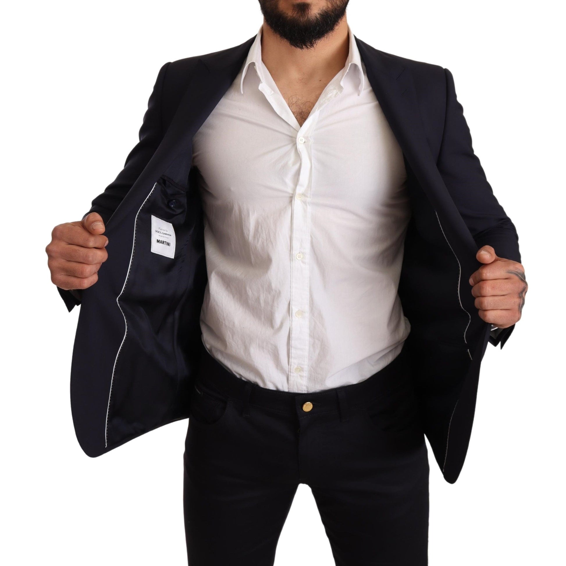 Dolce & Gabbana Navy Blue Wool Slim Fit MARTINI Blazer Dolce & Gabbana