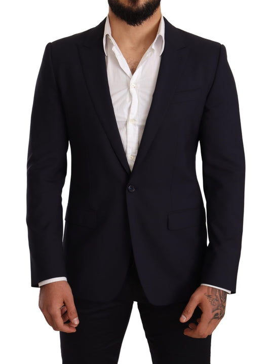 Dolce & Gabbana Navy Blue Wool Slim Fit MARTINI Blazer Dolce & Gabbana