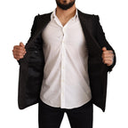 Dolce & Gabbana Black Wool Slim Fit Coat Blazer Jacket