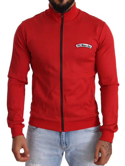 Dolce & Gabbana Red DG Motor Club Zipper Stretch Sweater Dolce & Gabbana