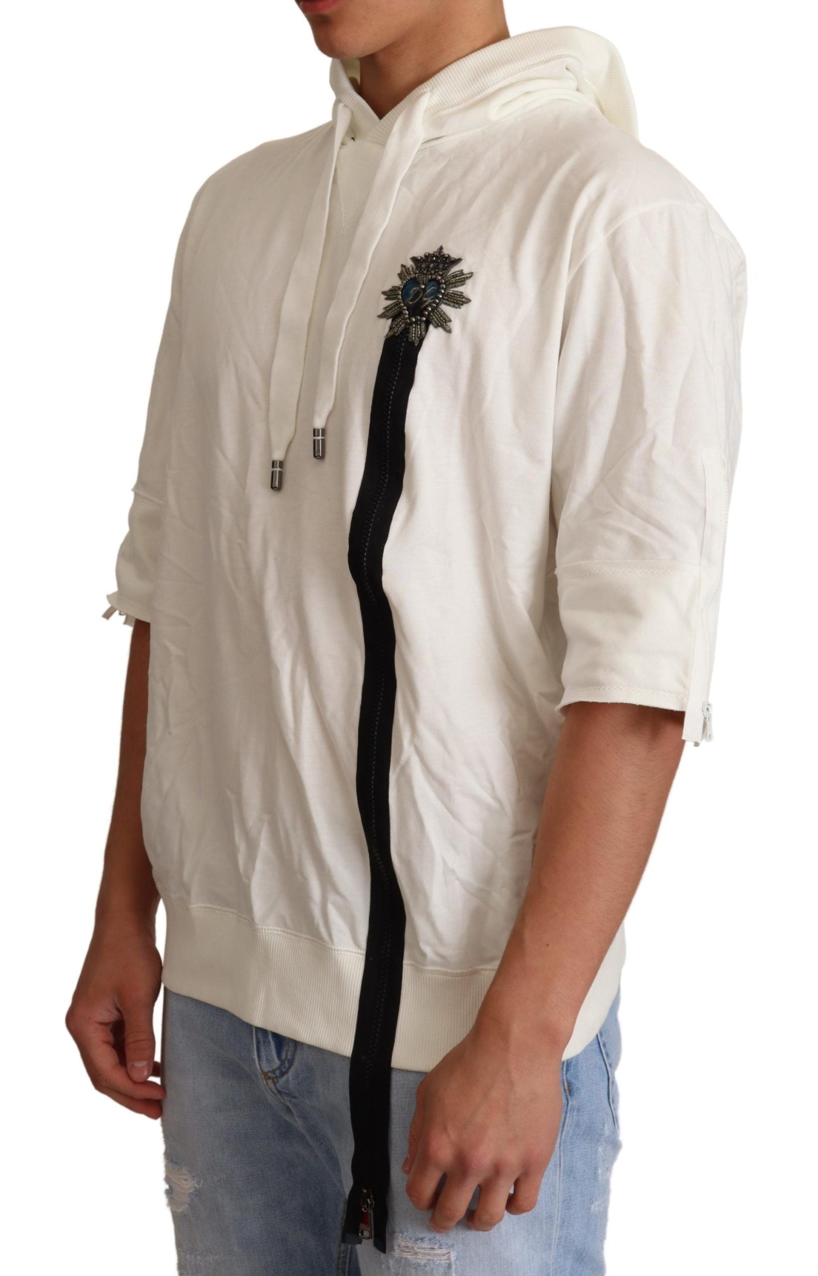 Dolce & Gabbana White Hooded Limited Edition Sweater Dolce & Gabbana