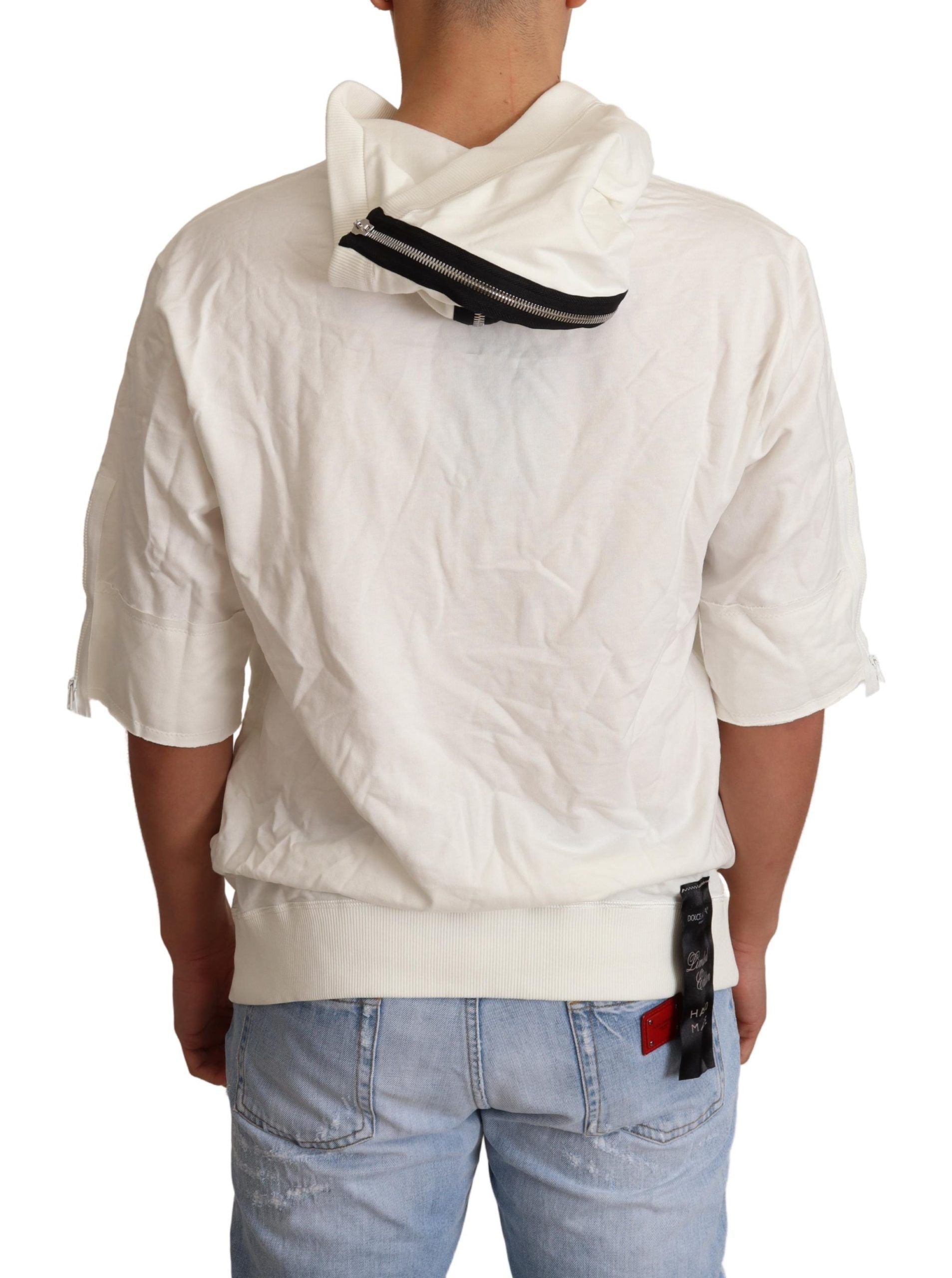 Dolce & Gabbana White Hooded Limited Edition Sweater Dolce & Gabbana
