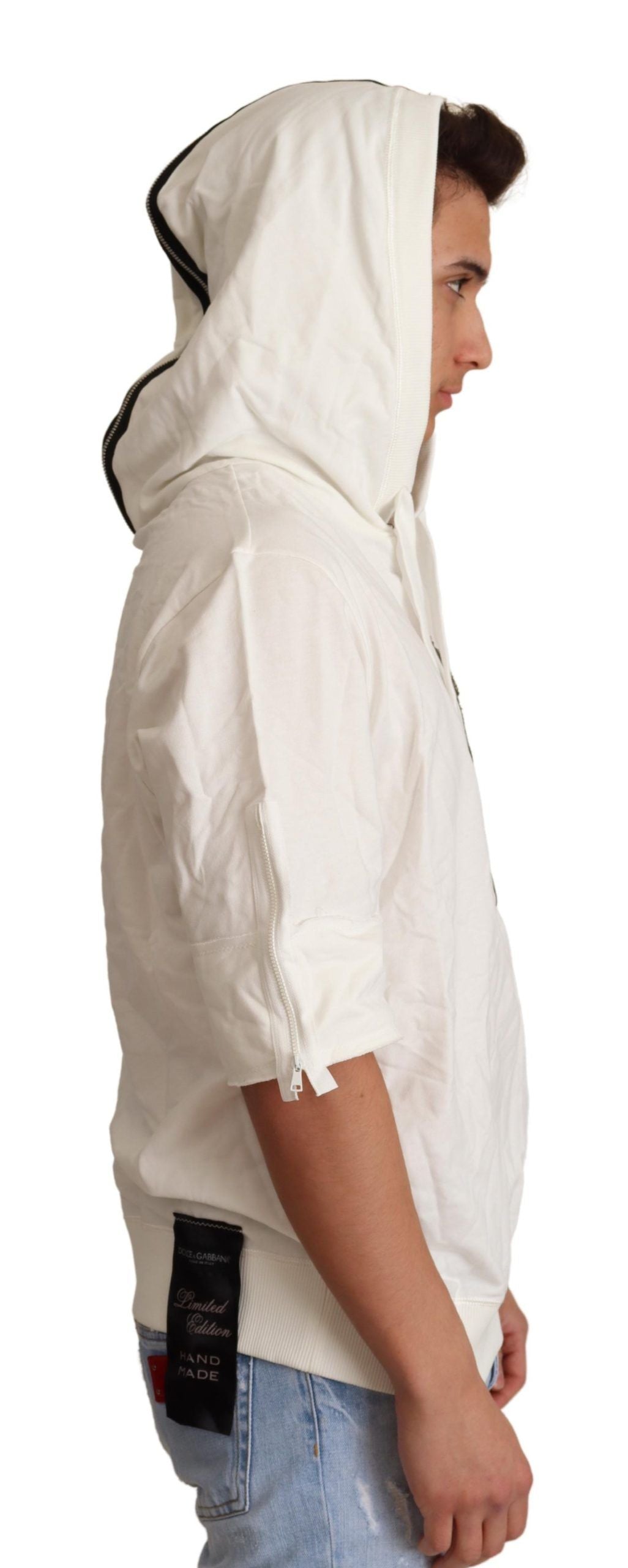 Dolce & Gabbana White Hooded Limited Edition Sweater Dolce & Gabbana