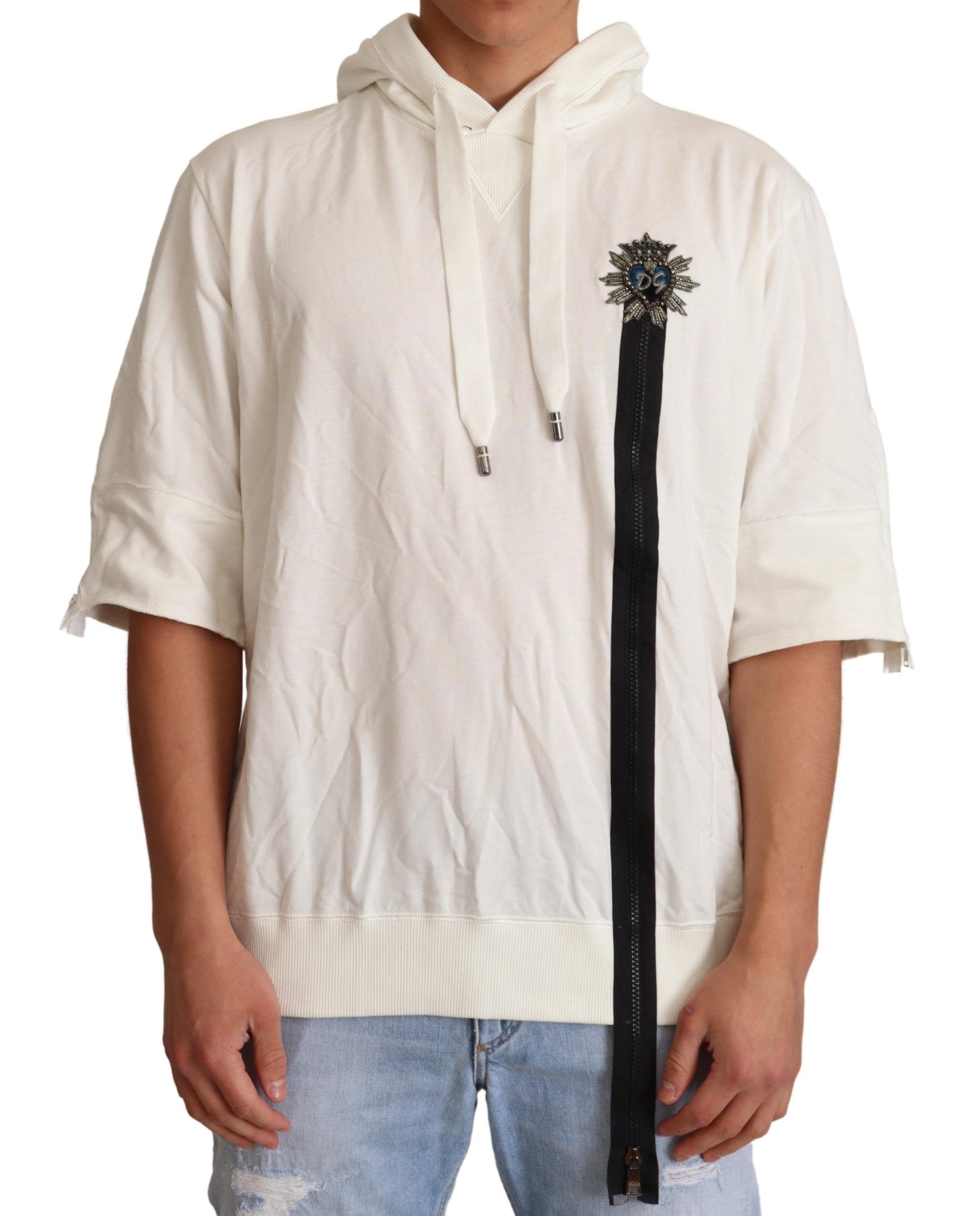 Dolce & Gabbana White Hooded Limited Edition Sweater Dolce & Gabbana