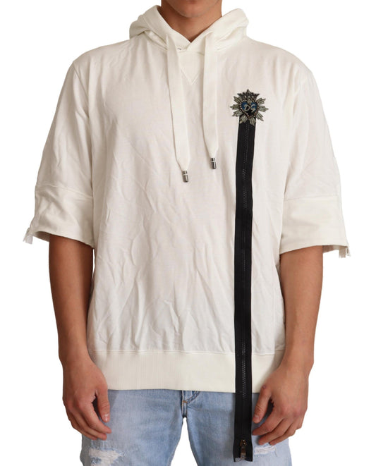 Dolce & Gabbana White Hooded Limited Edition Sweater Dolce & Gabbana