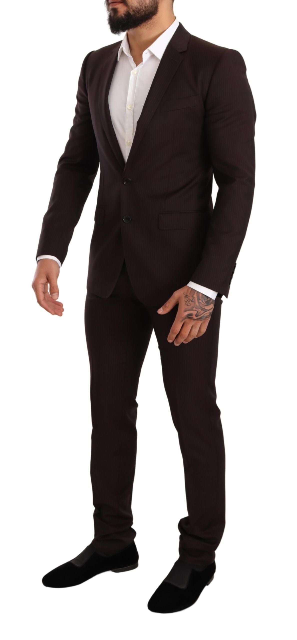 Dolce & Gabbana Bordeaux Wool MARTINI Slim Fit Suit - Eljoys Fashion 