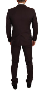 Dolce & Gabbana Bordeaux Wool MARTINI Slim Fit Suit - Eljoys Fashion 