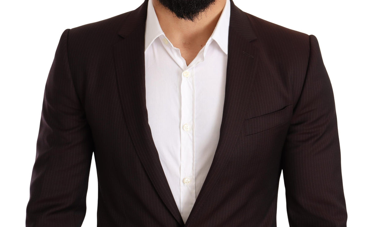 Dolce & Gabbana Bordeaux Wool MARTINI Slim Fit Suit - Eljoys Fashion 