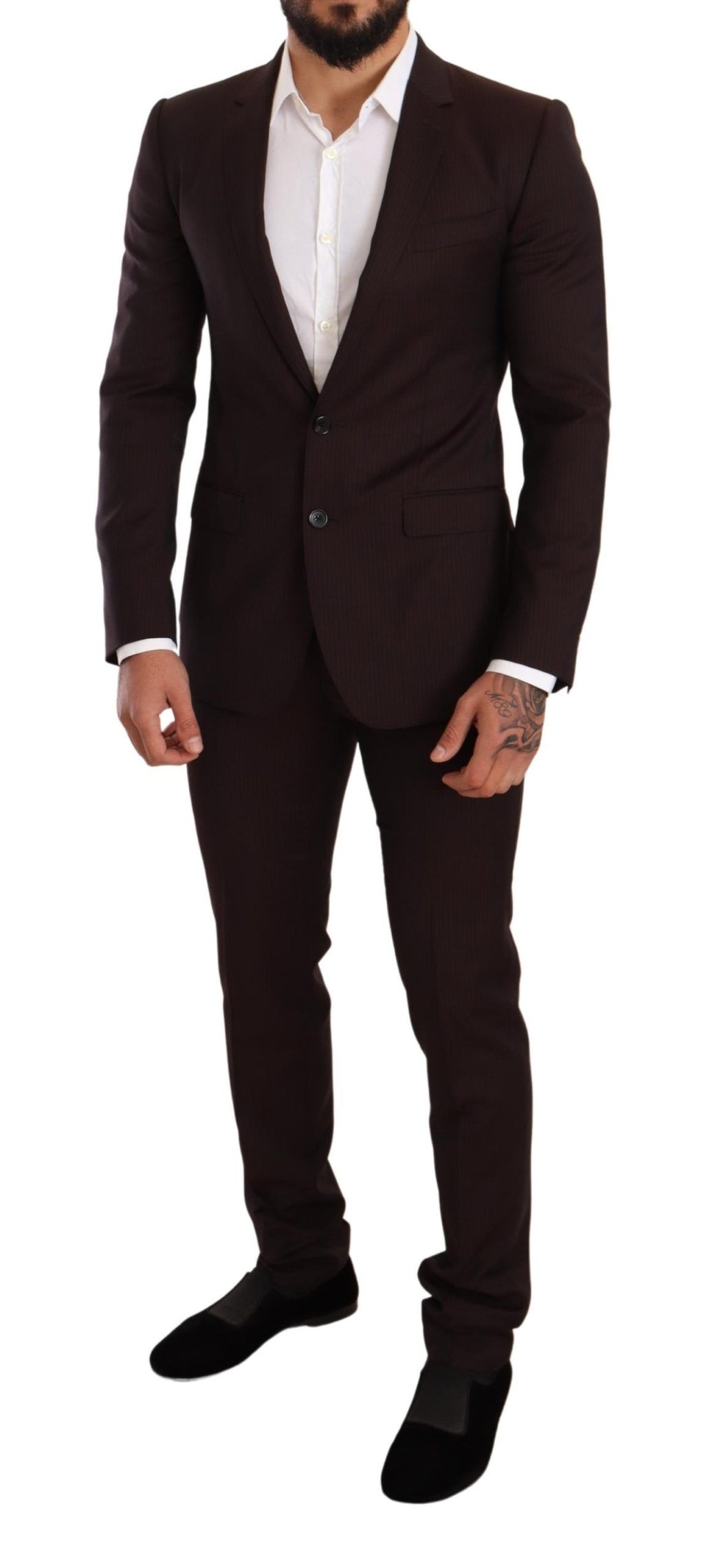 Dolce & Gabbana Bordeaux Wool MARTINI Slim Fit Suit - Eljoys Fashion 