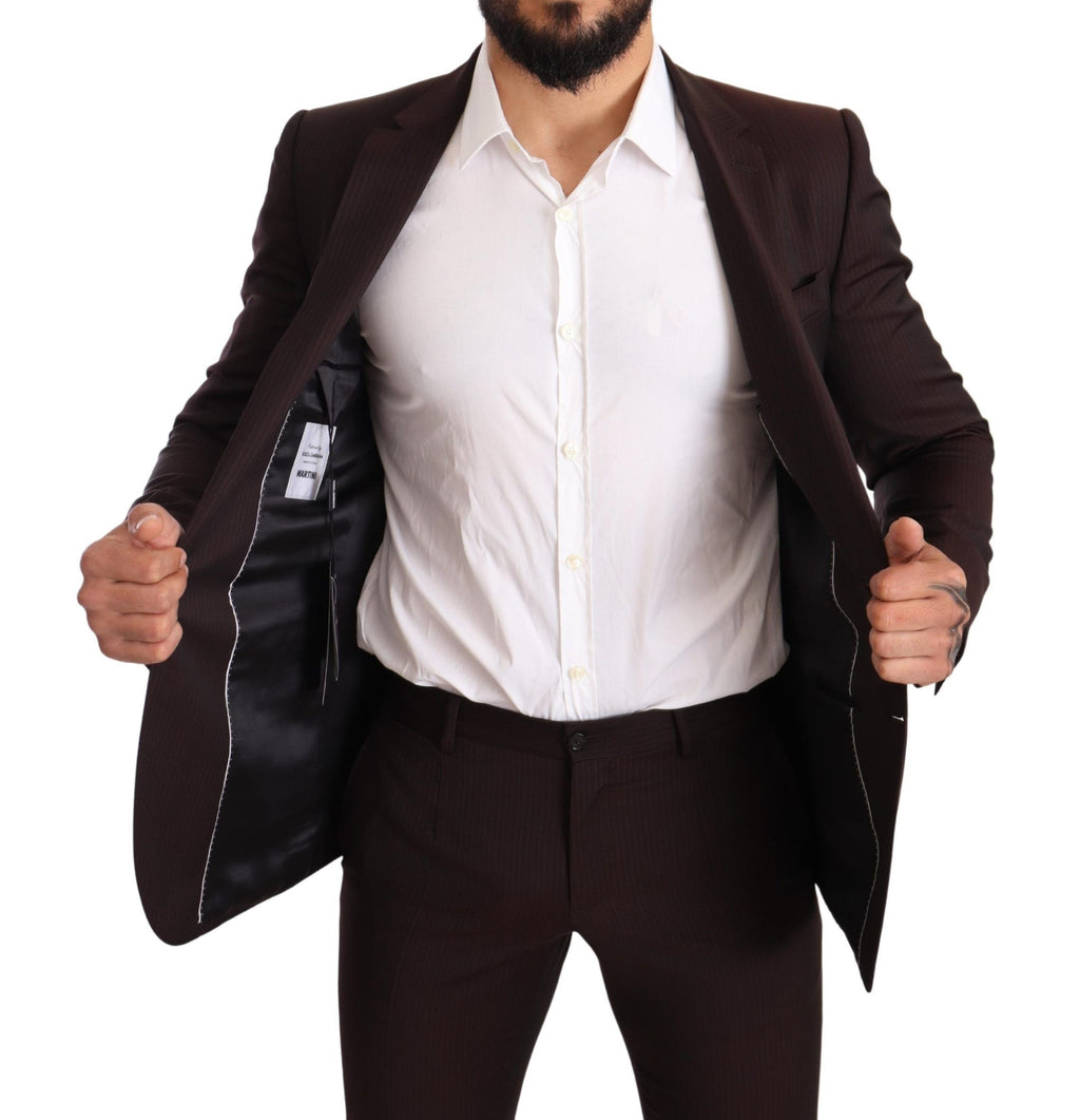 Dolce & Gabbana Bordeaux Wool MARTINI Slim Fit Suit - Eljoys Fashion 