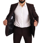 Dolce & Gabbana Bordeaux Wool MARTINI Slim Fit Suit - Eljoys Fashion 