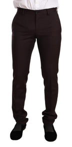 Dolce & Gabbana Bordeaux Wool MARTINI Slim Fit Suit - Eljoys Fashion 