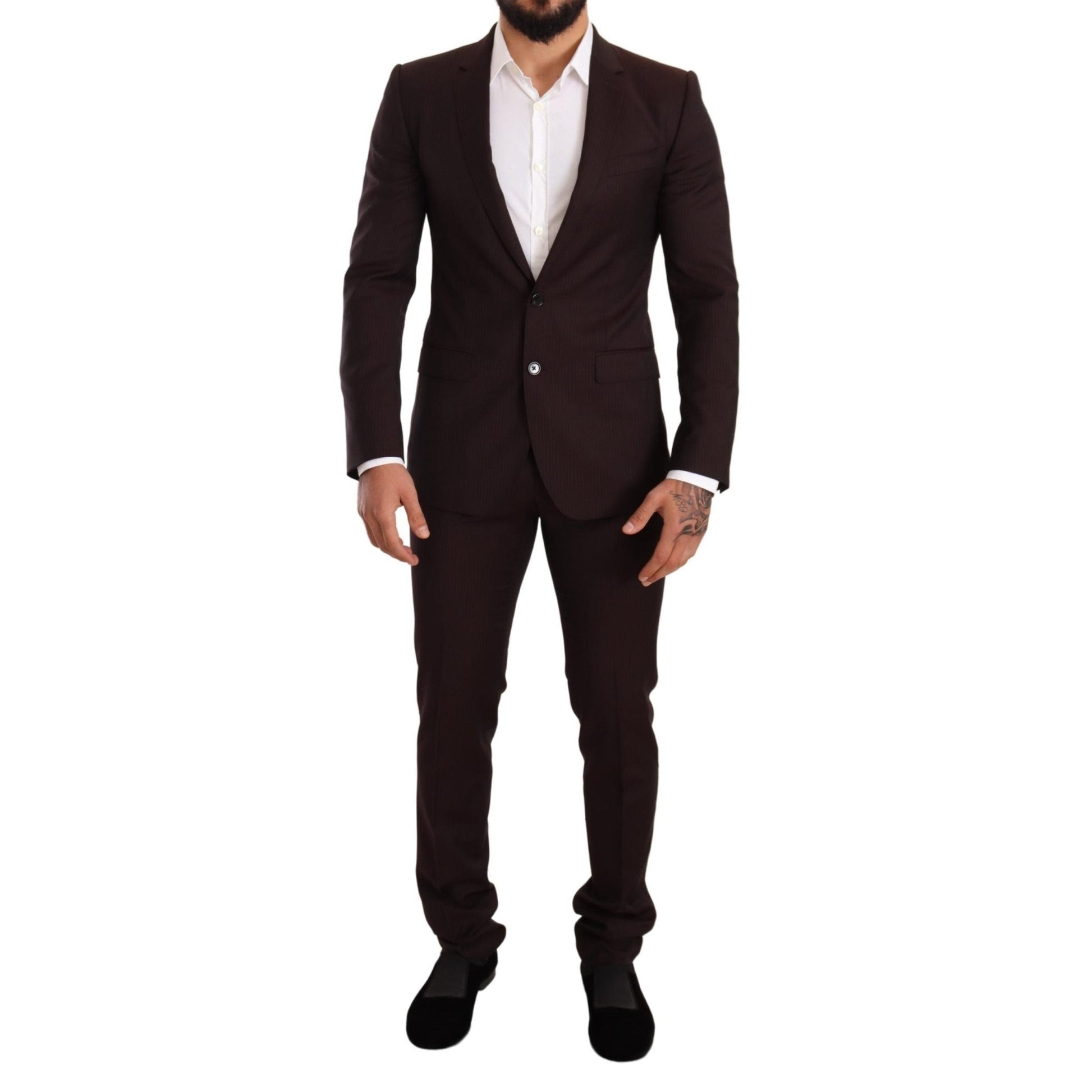 Dolce & Gabbana Bordeaux Wool MARTINI Slim Fit Suit
