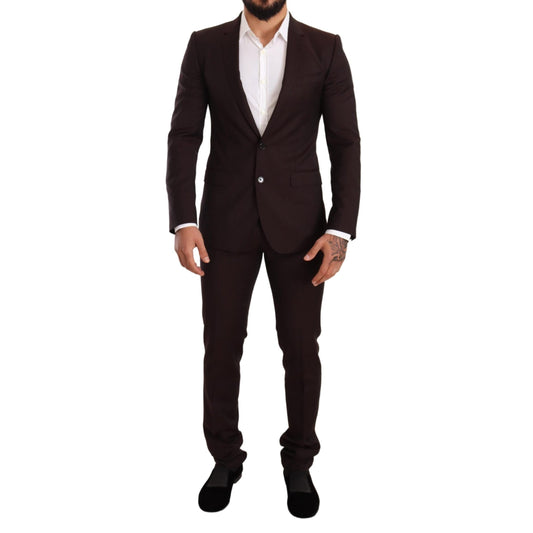 Dolce & Gabbana Bordeaux Wool MARTINI Slim Fit Suit